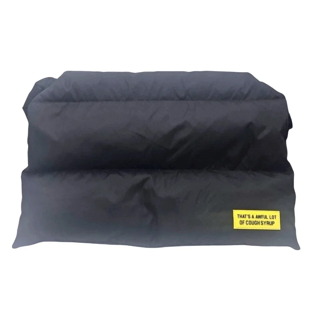 Thats A Awful Lot Of Cough Syrup Puffer Messenger Bag Black Desto Dubb